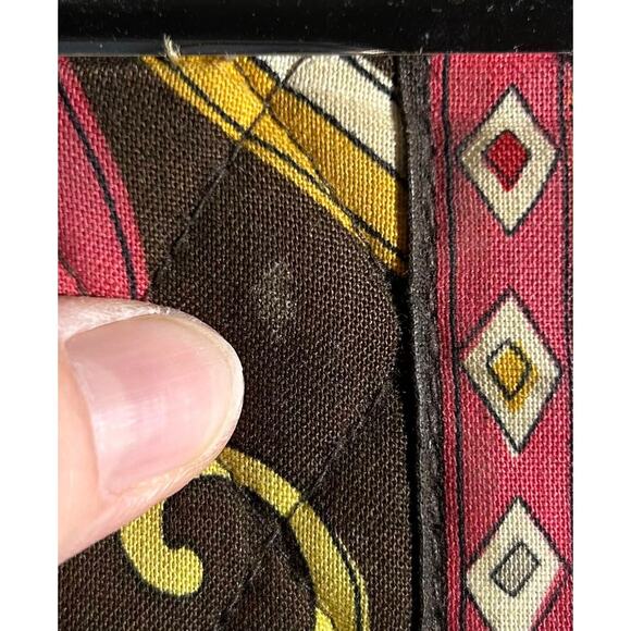 Vera Bradley PUCCINI Quilted Double Kiss Clutch Wallet Brown Floral - Picture 4 of 5